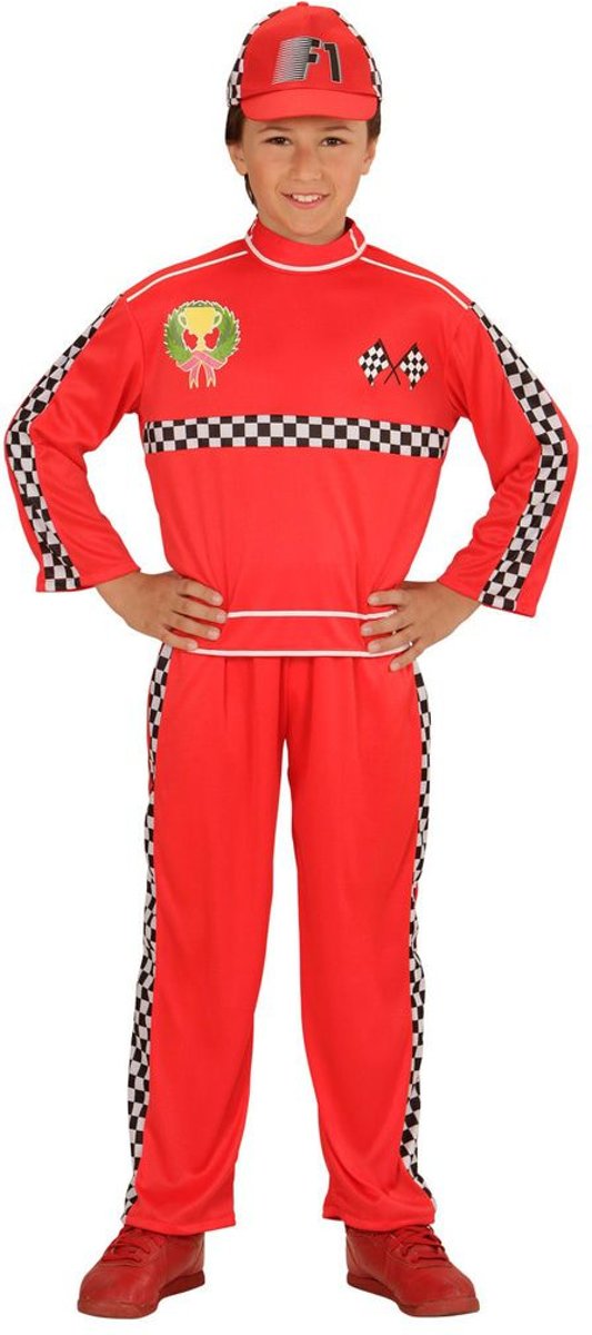 Formule 1 Kostuum | Formule 1 Coureur To The Max | Jongen | Maat 158 | Carnaval kostuum | Verkleedkleding